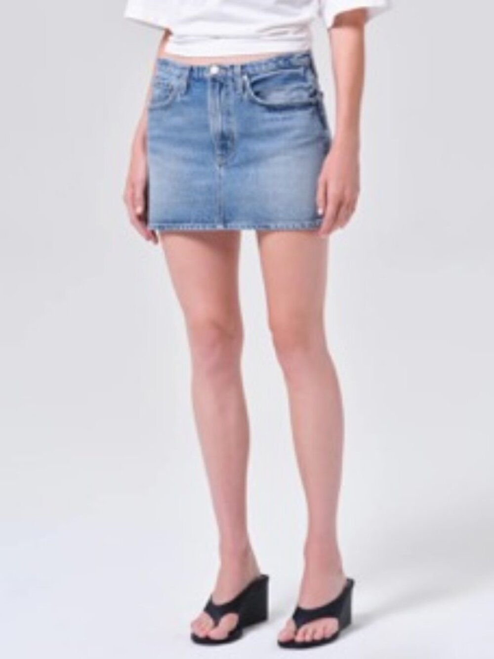 AGOLDE Light Blue Denim Mini Skirt